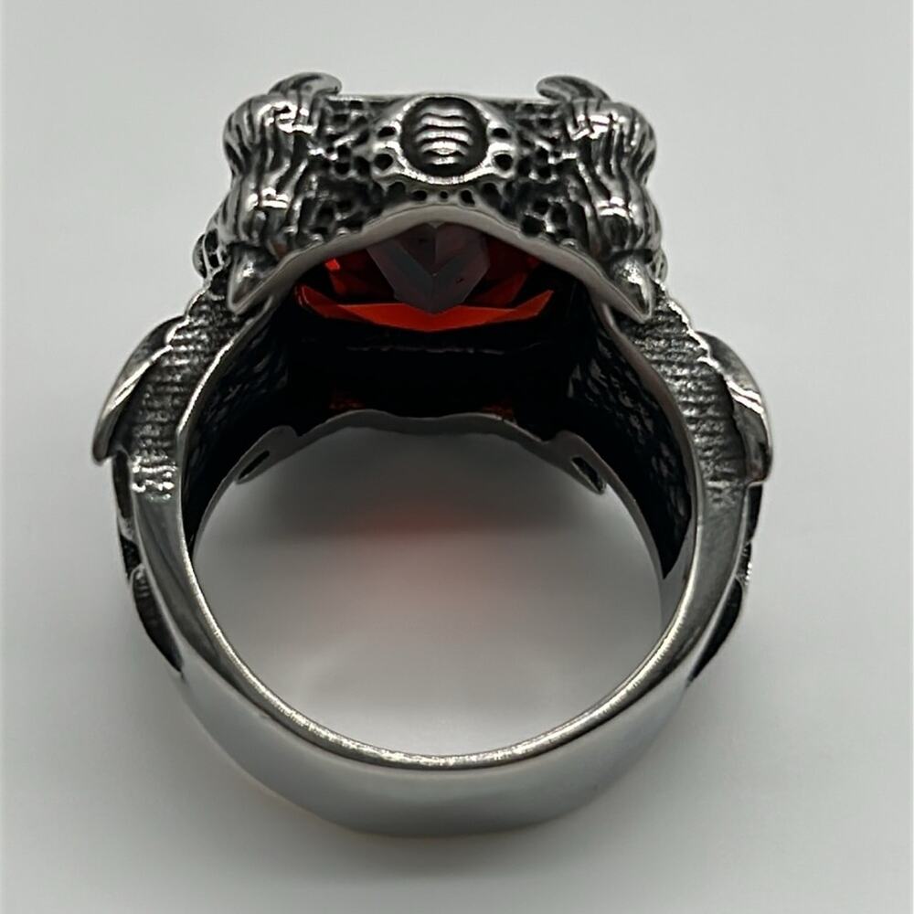 Men's Ring With Red Zirconia Size 12 NWT - Picture 4 of 8